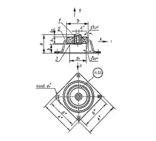 Амортизаторы приборные резинометаллические чашечные в Борисове