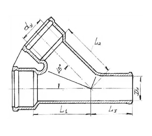 Косые чугунные тройники 45° в Борисове с доставкой по Беларуси