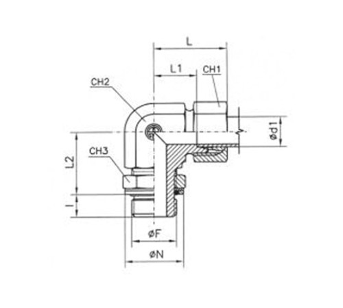 Угольники ввертные TN 514 с уплотнением в Борисове