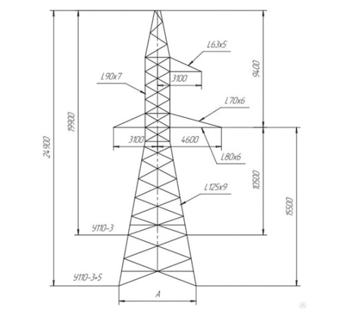 Промежуточно-угловые опоры ЛЭП в Борисове с доставкой по Беларуси