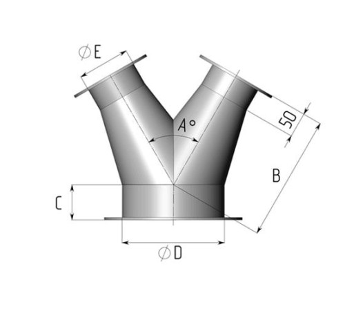 Титановые неравнопроходные Y-тройники для воздуховодов в Борисове