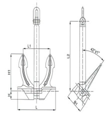Японский бесштоковый якорь